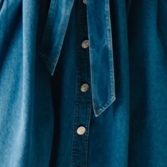 NWT Piper & Scoot &Merci Anderson Button-Down Midi Dress in Denim - Picture 6 of 6